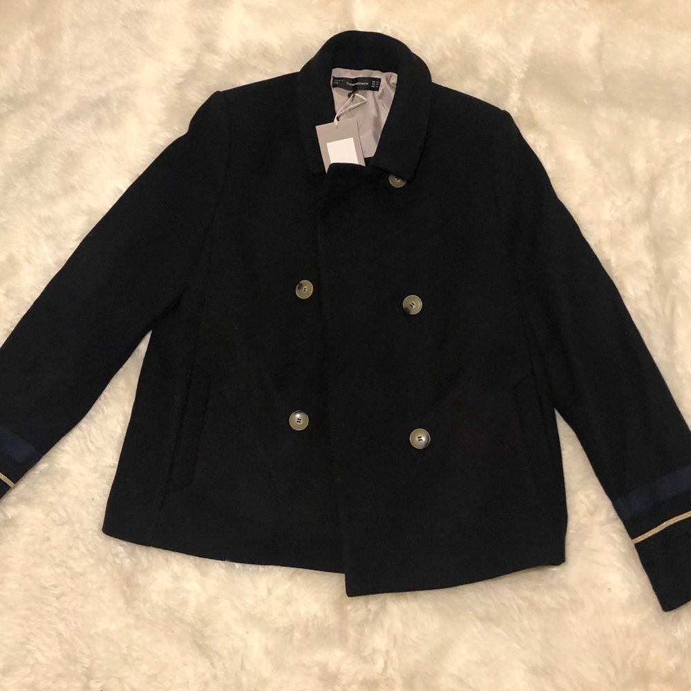Zara Trafaluc Rare Lovers Embroidery Military Coat